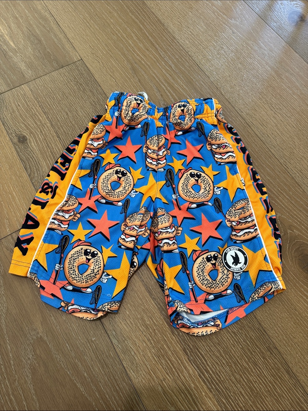 Kids Blue & Orange Donut & Star Athletic Shorts - Playful Print